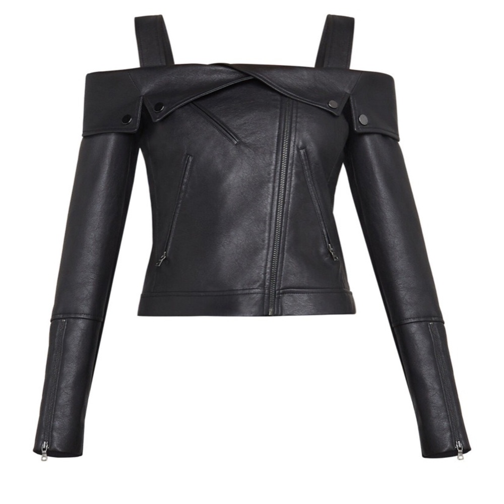 BCBGMaxAzria Clyde Faux-Leather Moto Jacket